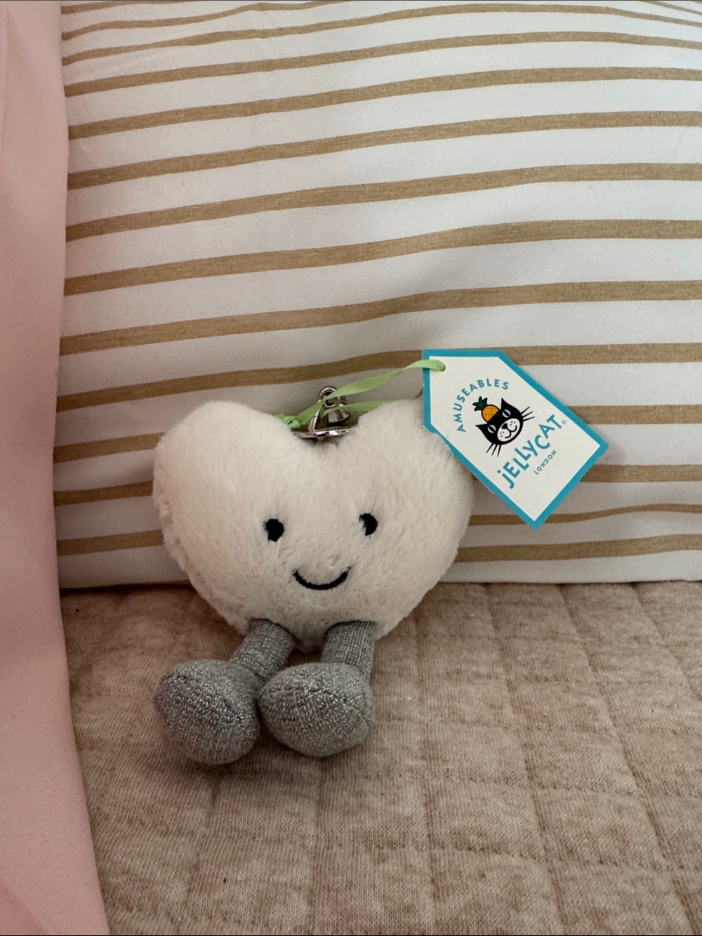 Jellycat Amuseable Cream Heart Bag Charm